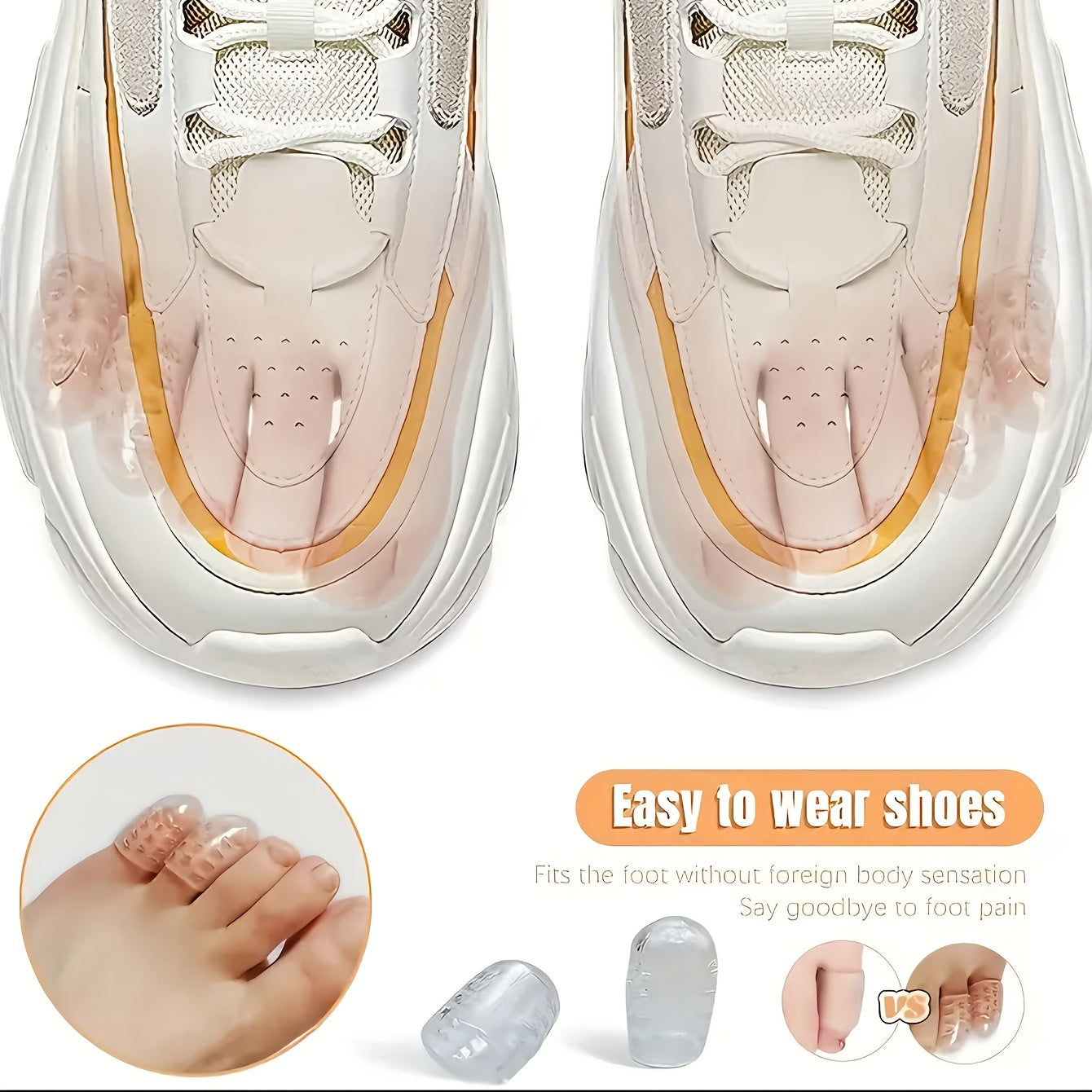 Unisex Clear Breathable Anti-Friction Toe Protectors 10 Pack for Blister Prevention