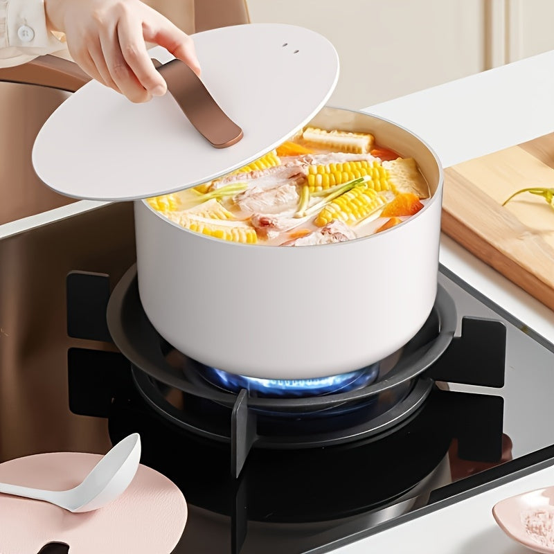 Three-Piece Non-Stick Cookware Set with Swiss Flag Coating Includes 24cm Soup Pot 18cm Milk Pot and 28cm Frying Pan