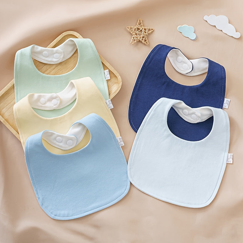 Baby Bibs Soft U-Shaped Adjustable Waterproof Cotton Drooling Bibs for Feeding
