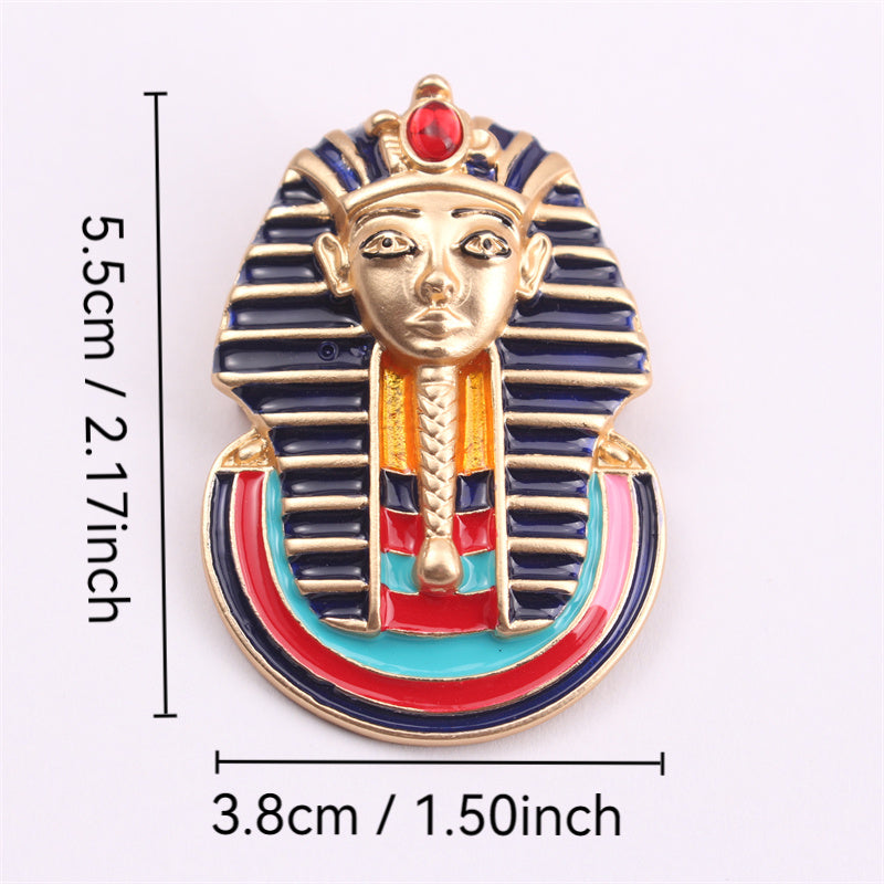Elegant Rhinestone Pharaoh Brooch Pin Irregular Shape for Clothing Bags Hats