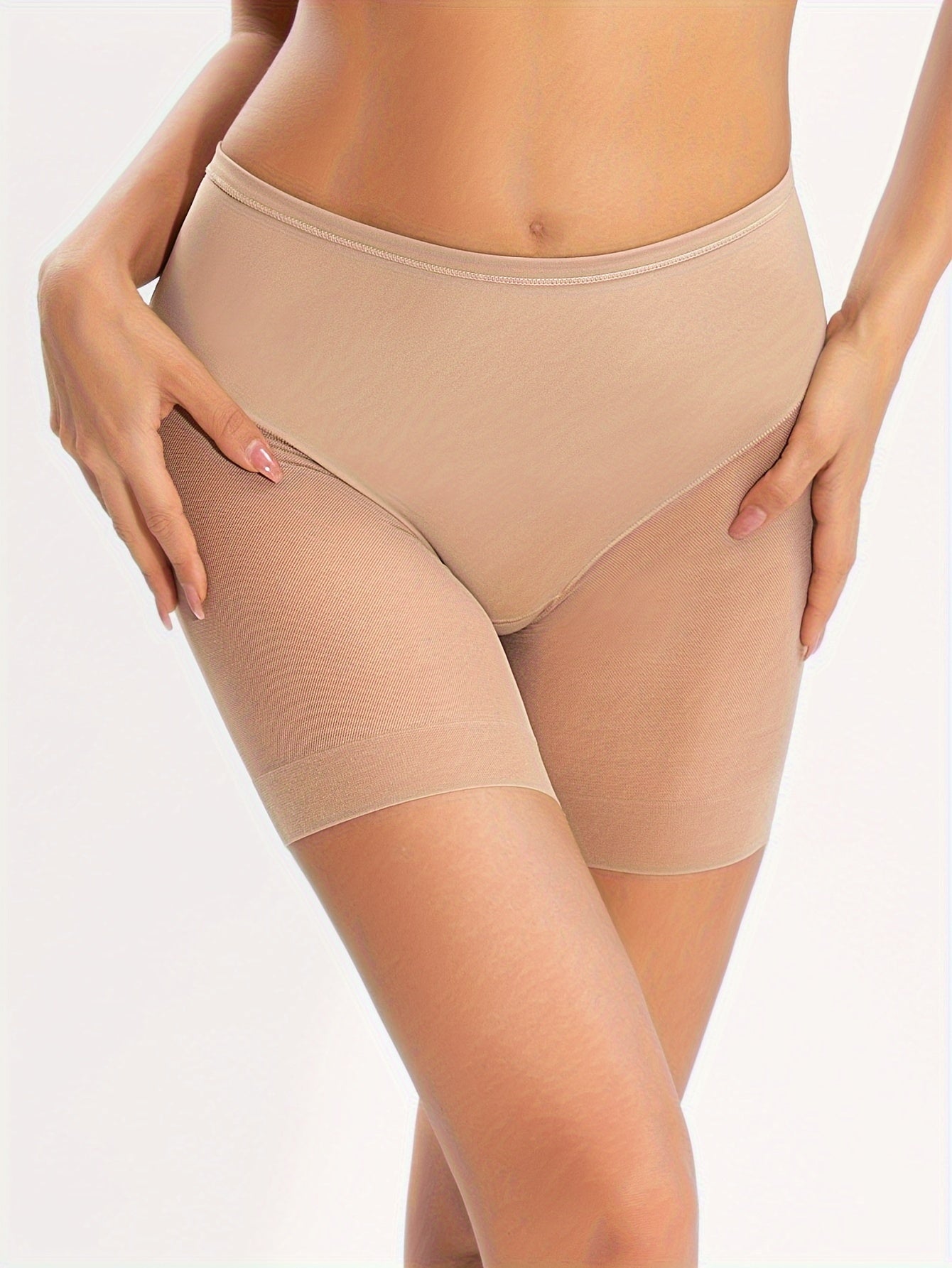 Women’s Breathable Tummy Control Shaping Shorts with Contrast Mesh and Butt Lifting