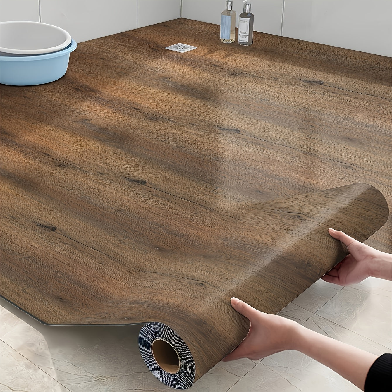 Waterproof Vintage Wood Grain Wallpaper Vinyl Self-Adhesive for Decor and Furniture Renovation 19 Sq Ft