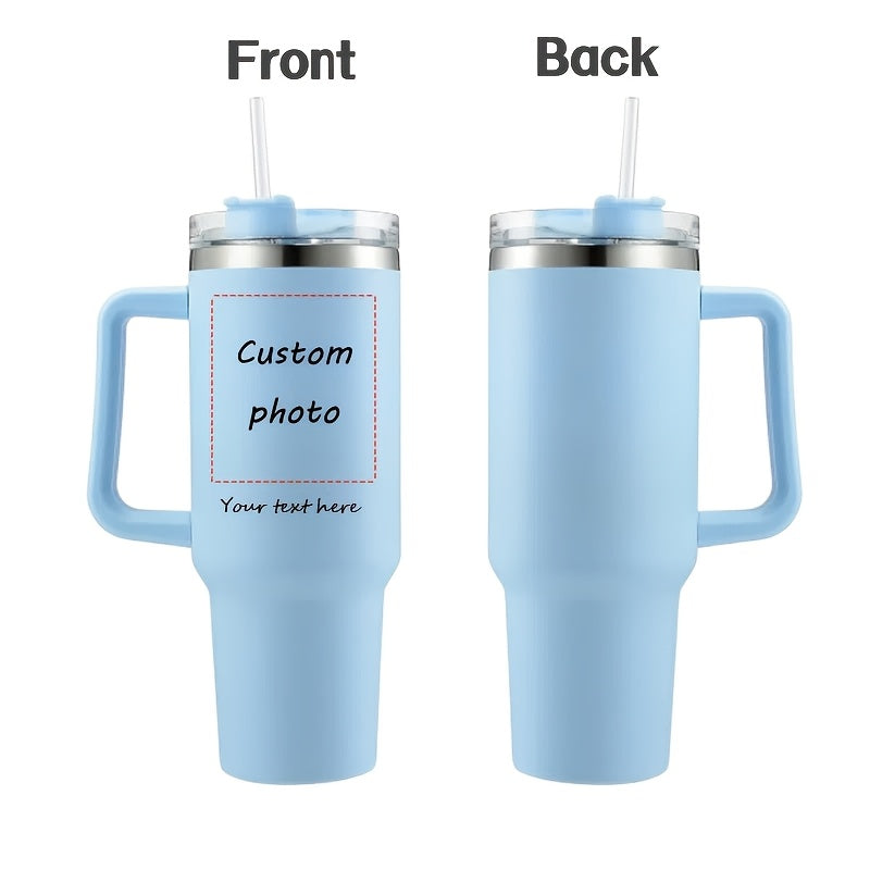 40oz Insulated Stainless Steel Tumbler with Straw and Lid Personalized Coffee Mug Gift
