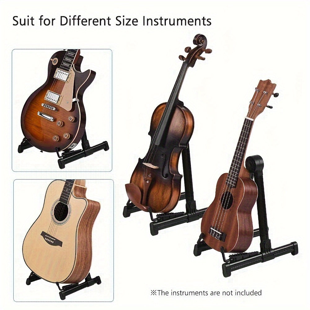 Adjustable Black Guitar Stand for Acoustic Electric Bass Mandolin Ukulele Violin Foldable