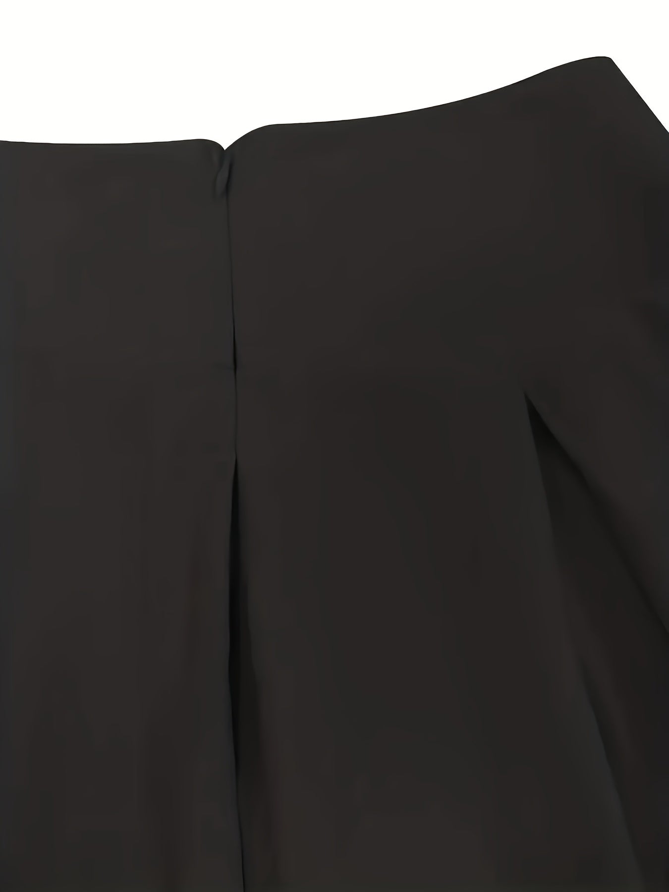 Vestido de punto con vuelo de talla grande y bolsillos, color sólido