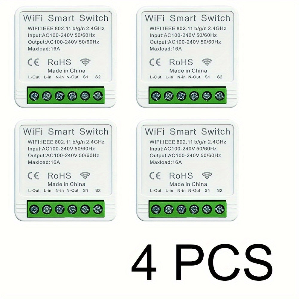 16A WiFi Smart Switch Compatible with Alexa Google Home Remote Voice Control DIY Mode LAN Control Without Hub