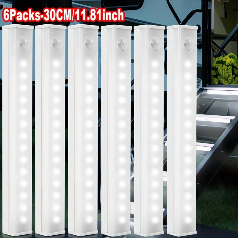 6 dona oq LED harakat sensorli chiroqlar simsiz zaryadlash USB qayta zaryadlanadigan ichki