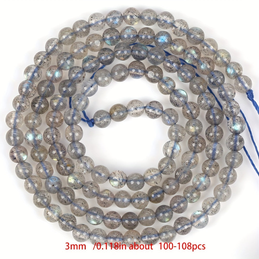 Cuentas separadoras de piedra natural de 3 mm para hacer joyería, amatista, cuarzo rosa, turquesa, ágata