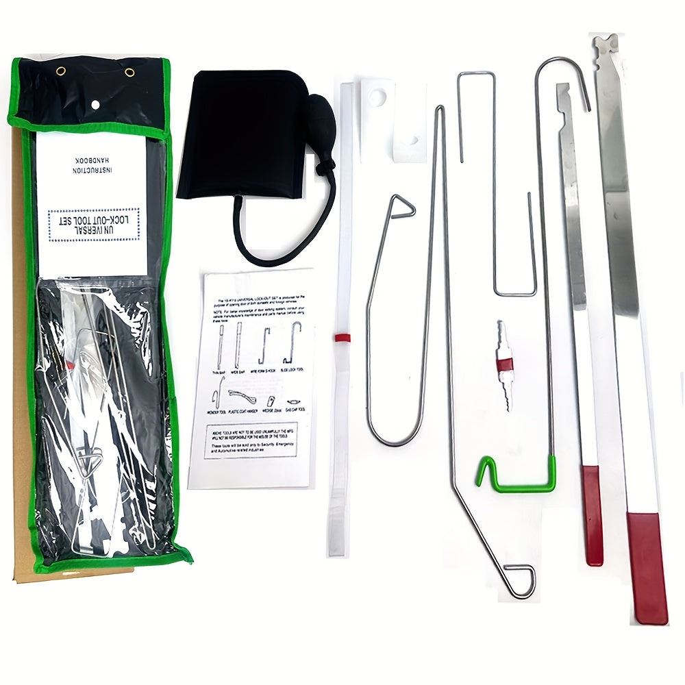 Universal avtomobil eshigi ta'mirlash asboblar to'plami, qora havo pompasi bilan