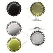 50 Golden, Silver, and Black Beer Bottle Caps for Home Brewing and Bar Tools