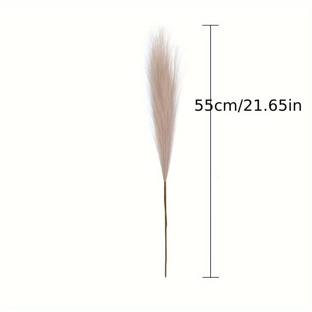 15pcs Faux Pampas Grass Bundle 55.88cm Cream Light Brown for Home Decor Living Room Vase Display