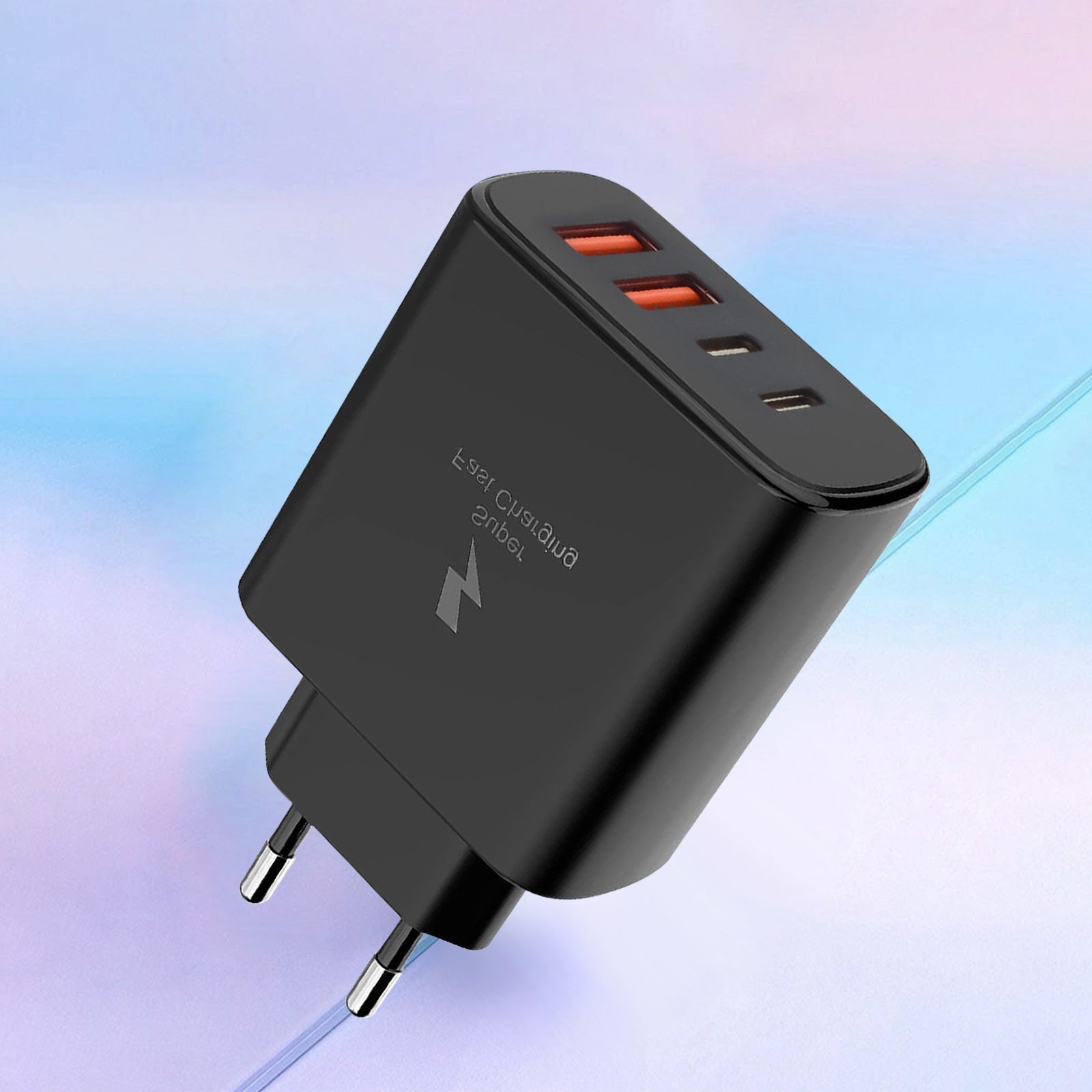 iPhone 12/ Pro/ ProMax, iPad, Airpods, Apple Watch, Galaxy uchun 4-portli Type C bilan mos keladigan tez zaryadlash devor rozetkasi adapteri.