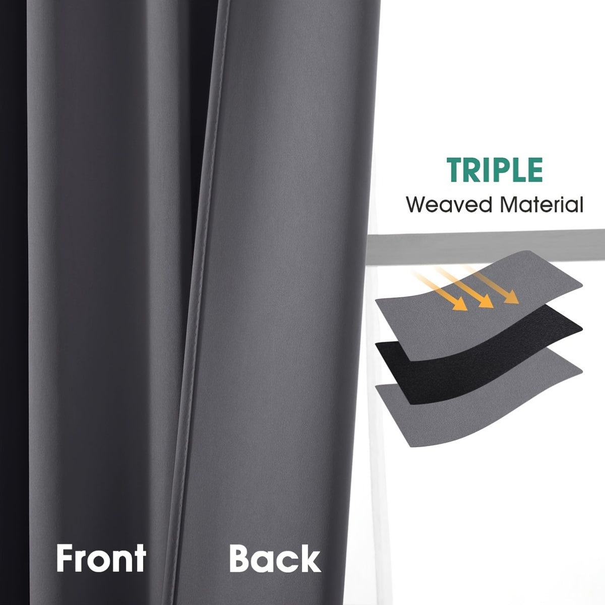 2-Pack RV Window Curtains Blackout Thermal Insulation Privacy Short Drapes Gray