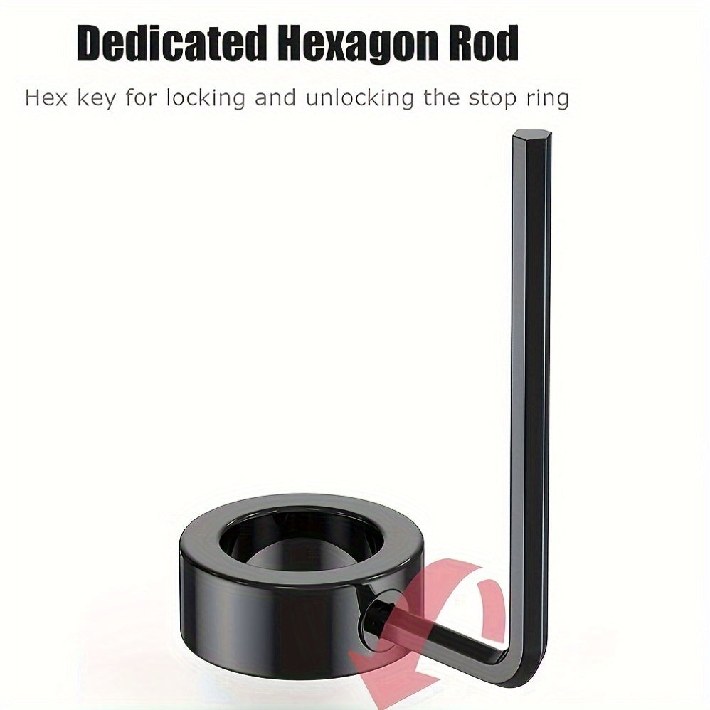 9PCS Adjustable Drill Depth Stop Rings with Allen Wrench for Metal Drilling