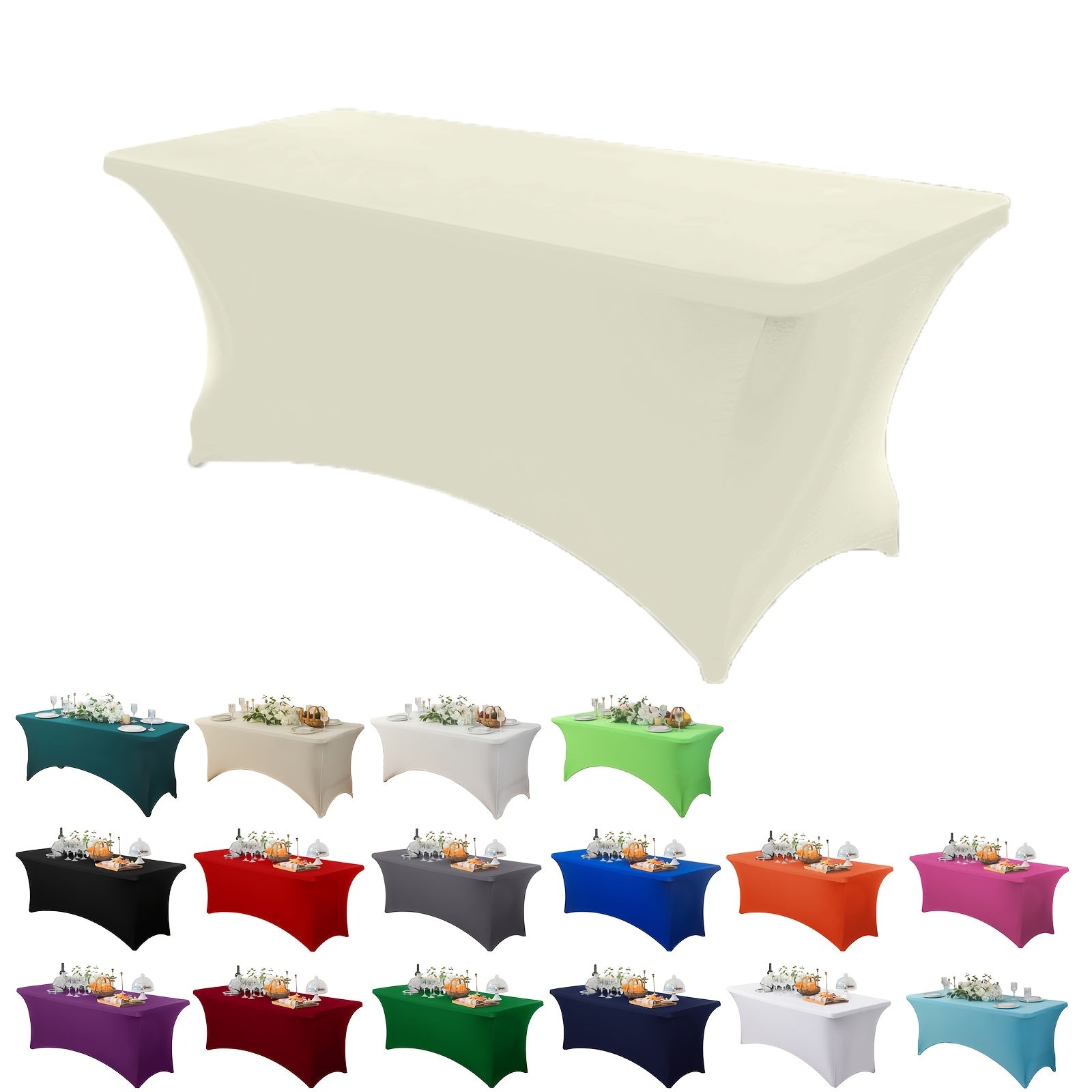 Stretch Spandex Tablecloth for Weddings Parties and Events Durable Polyester Blend Mixed Color