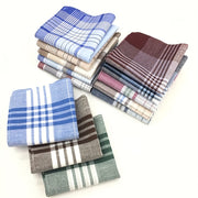 Set of 12 Men's and Women's Cotton Handkerchiefs in Assorted Colors and Styles