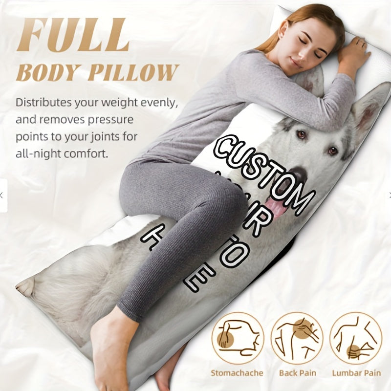 Double-Sided Personalized Plush Photo Pillowcase Soft Cozy 50.8x137.16 cm Gift