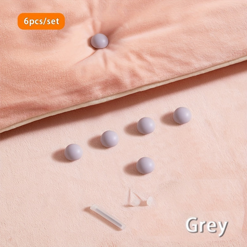 Set of 6 or 8 Mushroom Head Bedding Clips for Securing Sheets and Quilts