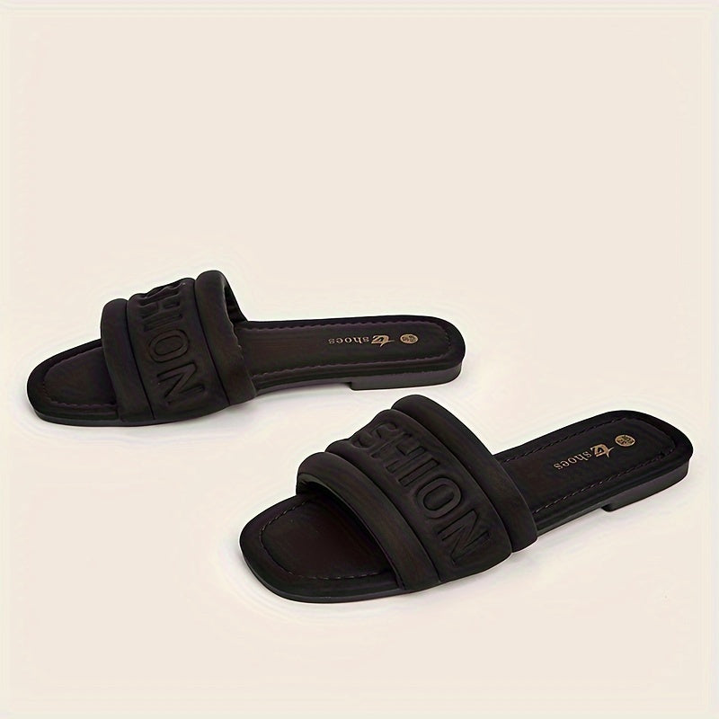 Women's Lightweight Flat Slip-On Slides for Walks and Beach