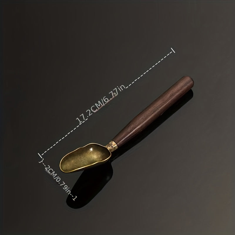 Black Sandalwood Alloy Spoon for Tea Coffee Zen-Inspired Kung Fu Ceremonies