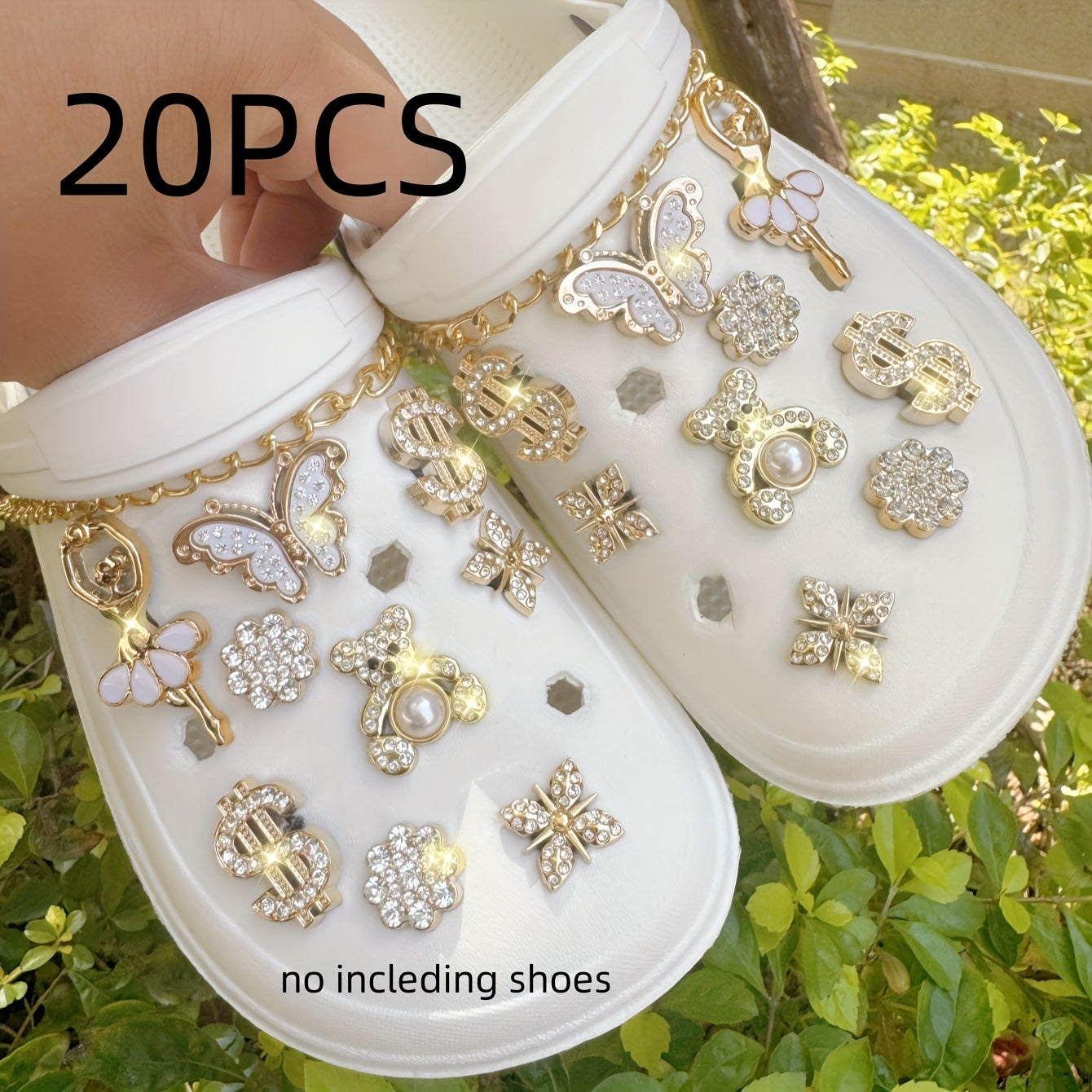Kids Plastic Bling Shoe Charms Set Removable Animal and Insect Wing Accessories