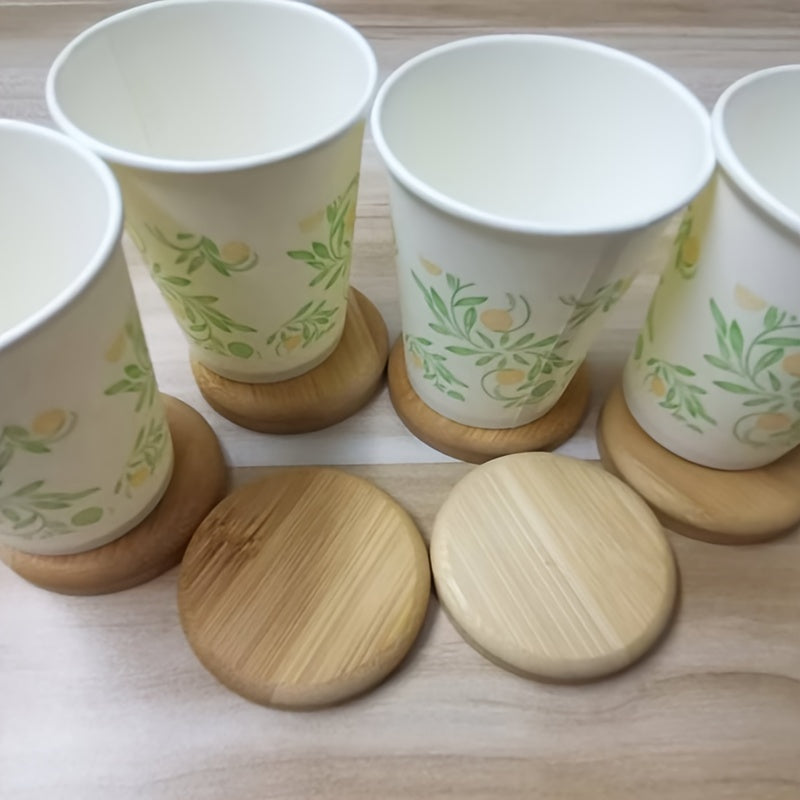 Round Bamboo Coaster for Cups Water Cup Insulation Mat Tea Cup Mat