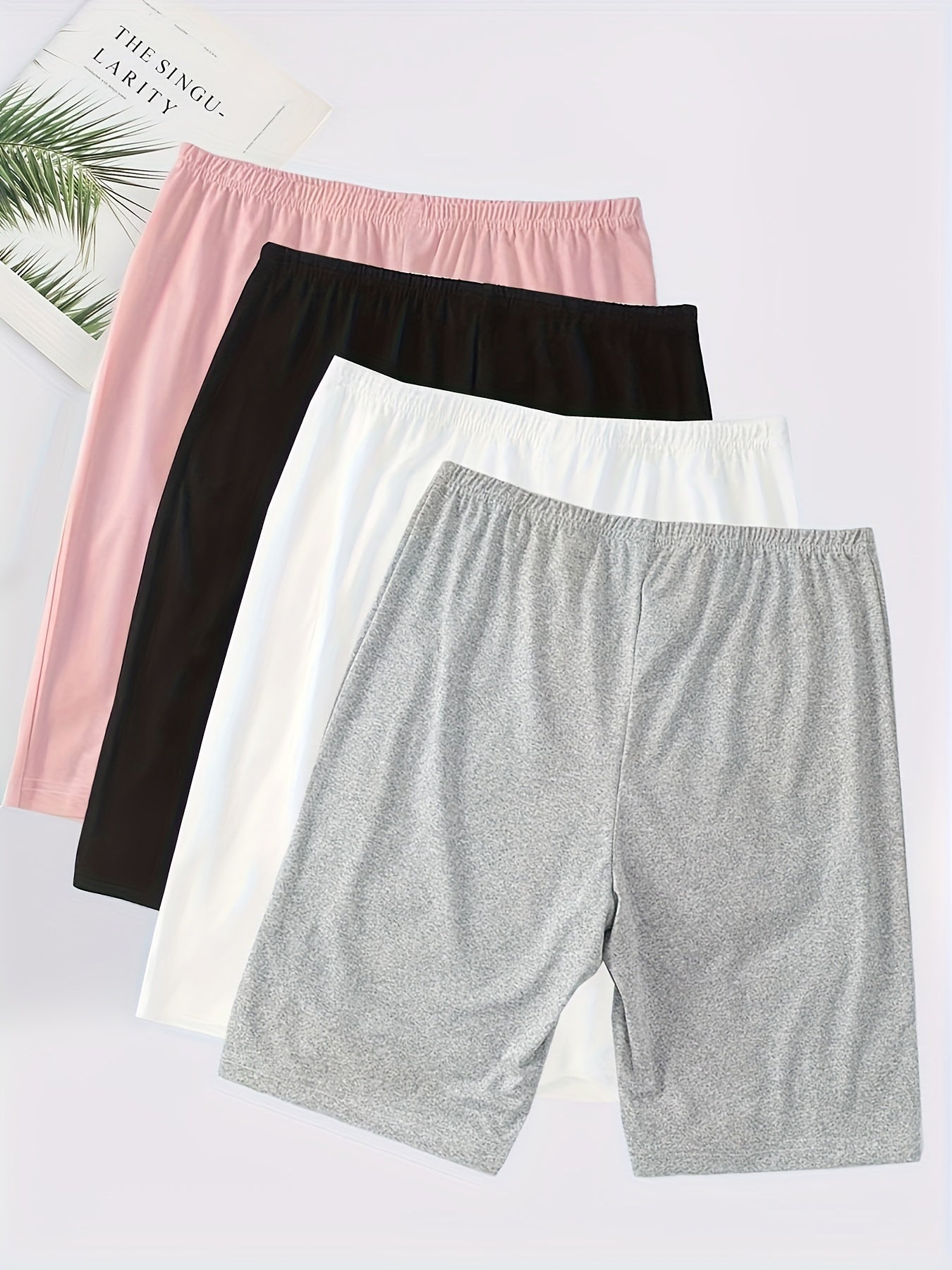Women Plus Lounge Shorts Soft Elastic Waist Comfortable Home Wear