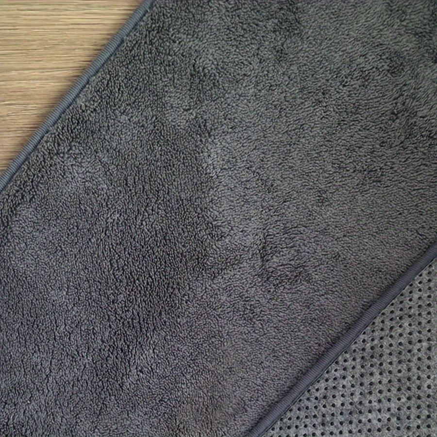 Oblong Bath Rug Non-Slip Quick-Dry Absorbent Polyester 1.8cm Thick