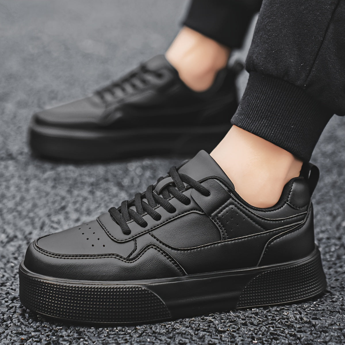 Men's Casual Sneakers Lightweight Stable Pronation Low Top Lace-Up PU EVA All-Season