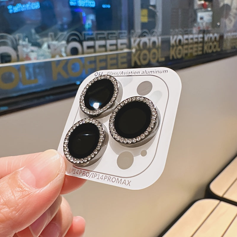 Diamond Camera Case with Lens Protector for iPhone 11 Pro Max to 16 Aluminum Alloy Durable Phone Cover