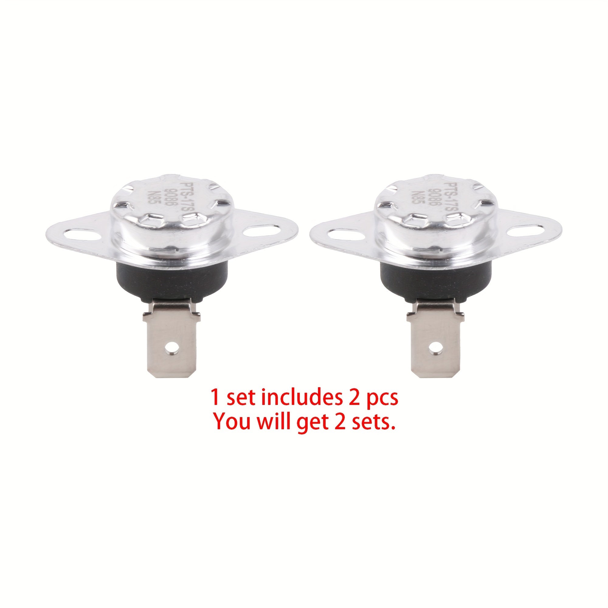 Set of 2 Dryer Heater Fuse Thermistors Aluminum for Cooking Appliances