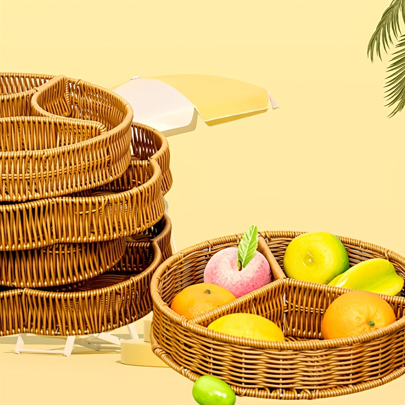 Plastic Fruit Bowl Round Snack and Candy Storage Organizer for Home