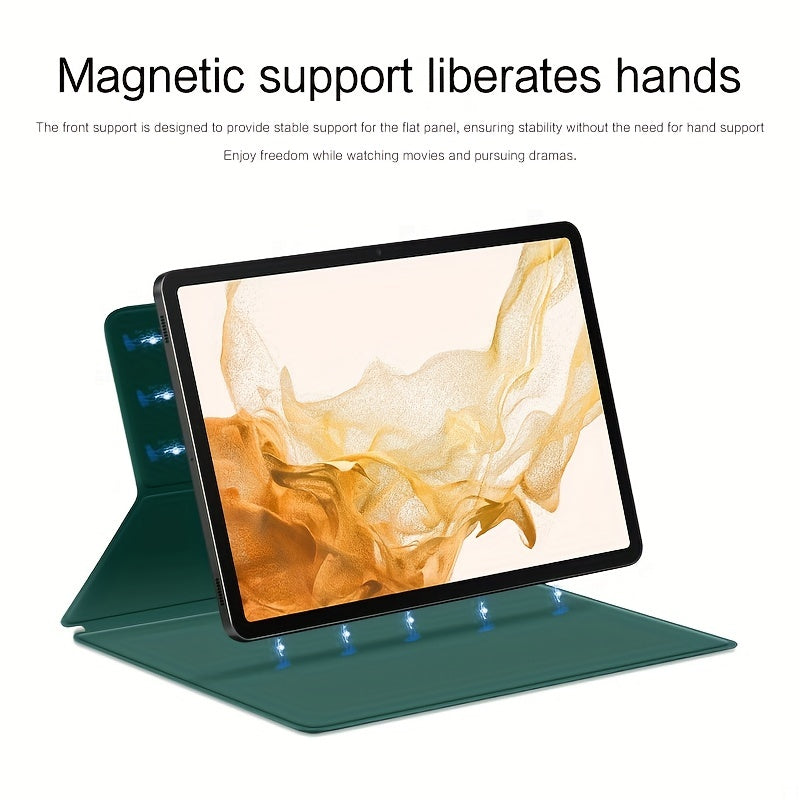 Folio Leather Tablet Case for 12.4-Inch Devices with Pencil Holder Auto Sleep Wake Kickstand Compatibility with SM-X800 X806C T733 T730 T735C T970 T975