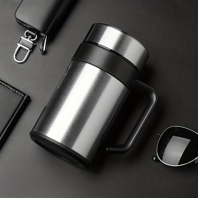 Insulated Travel Mug 400ml Stainless Steel Vacuum Coffee Cup with Handle