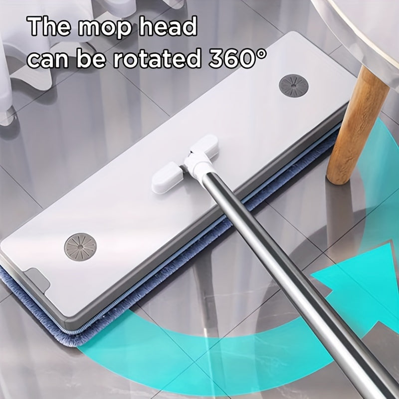 Mop and Bucket Set with Manual Mop, Stainless Steel Handle, 40cm Plastic Head