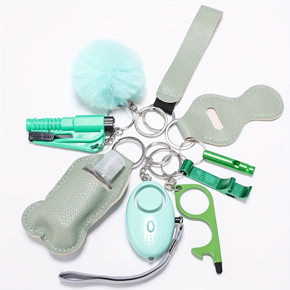 Set of 10 Women's Pink Safety Accessories Personal Alarm Window Breaker Gift Set