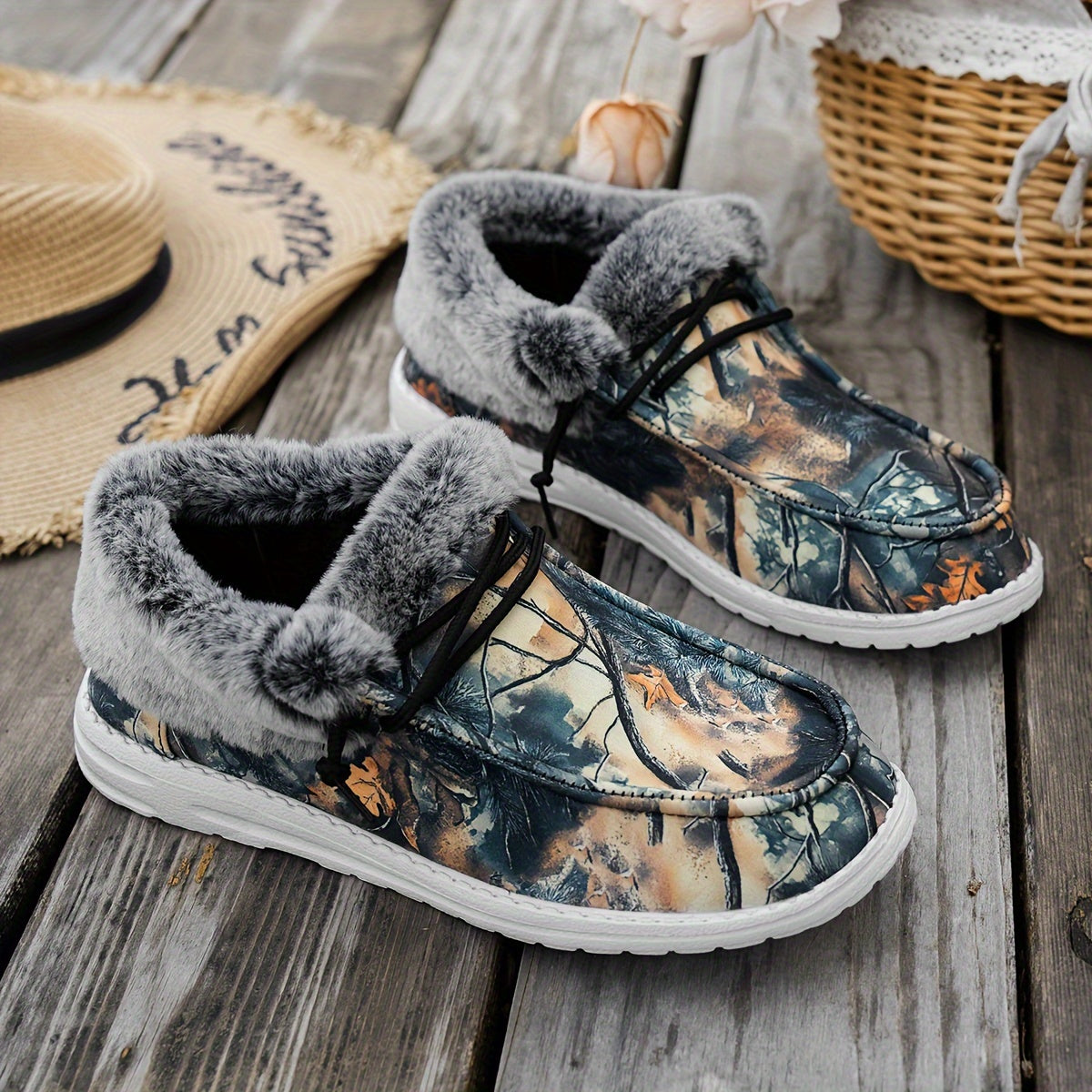 Women's Casual Round Toe Dress Shoes Breathable Non-Slip Fabric Low Heel Flat