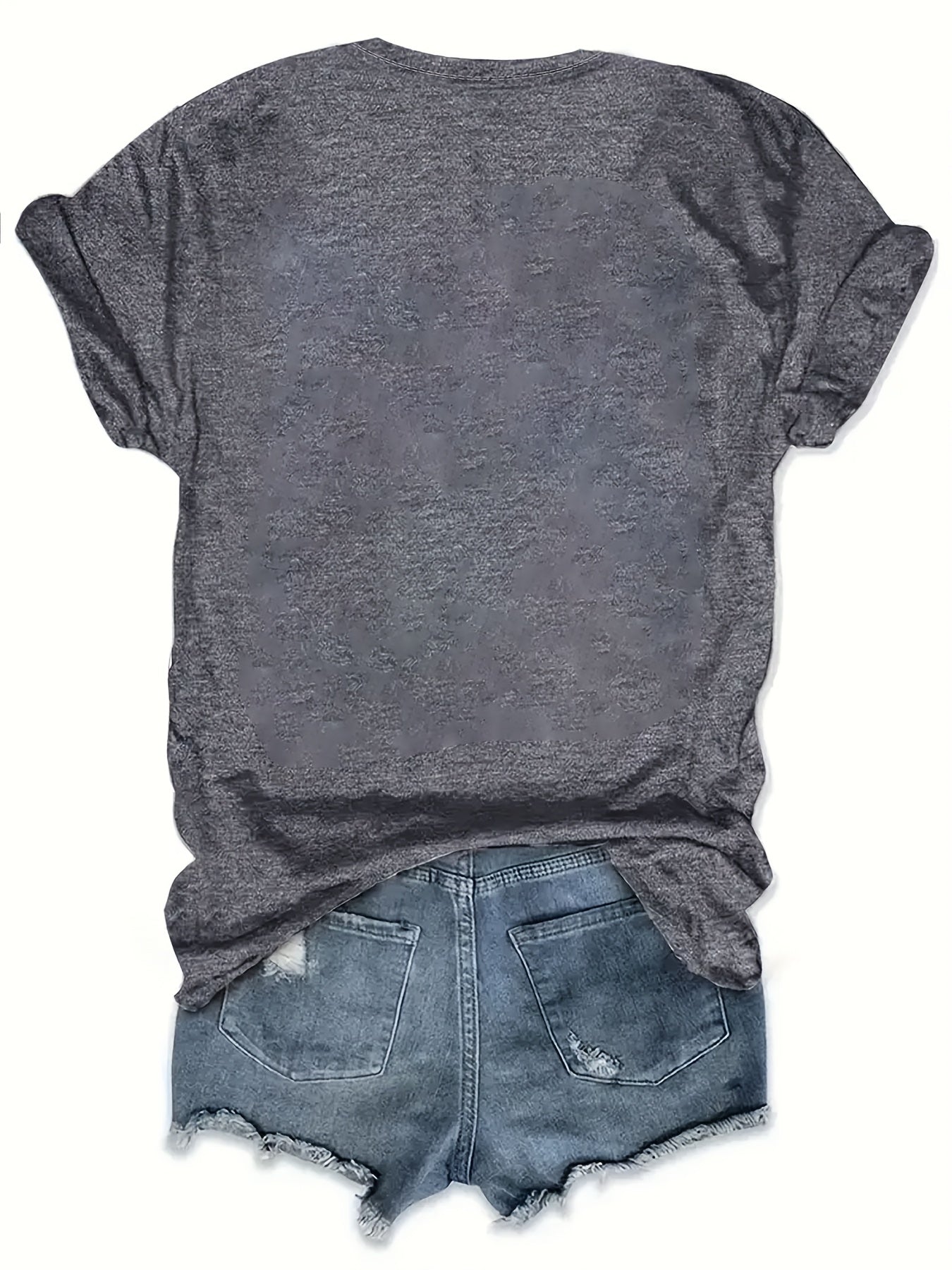 Women Plus Size Polyester Casual Short Sleeve Crew Neck T-Shirt Alphabet Print