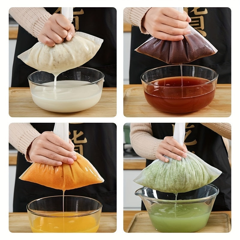 3pcs Nylon Mesh Strainer Bags for Nut Milk Tea Coffee Juice Reusable Kitchen