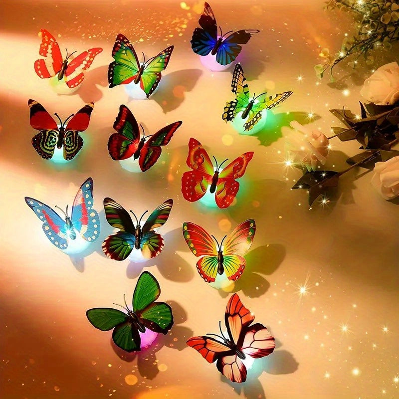 3D Butterfly LED Night Light for Nursery Garden Backyard Party Decor Battery Operated