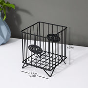 Black Metal Coffee Capsule Holder Square Storage Basket for Kitchen Counter