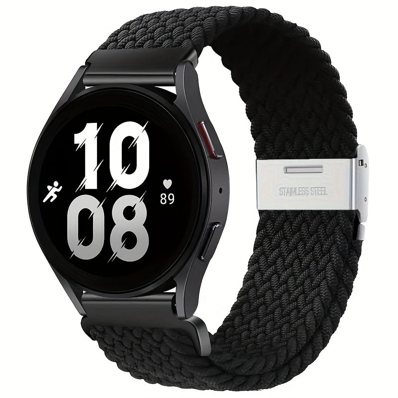 Nylon Braided Sport Loop Band for Galaxy Watch 4 5 6 7 and Active 2 3 4 5 22mm Strap for Men Women
