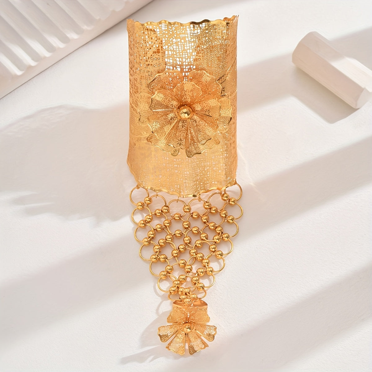 Women's Floral Bridal Bangle Wide Design Elegant Party Jewelry