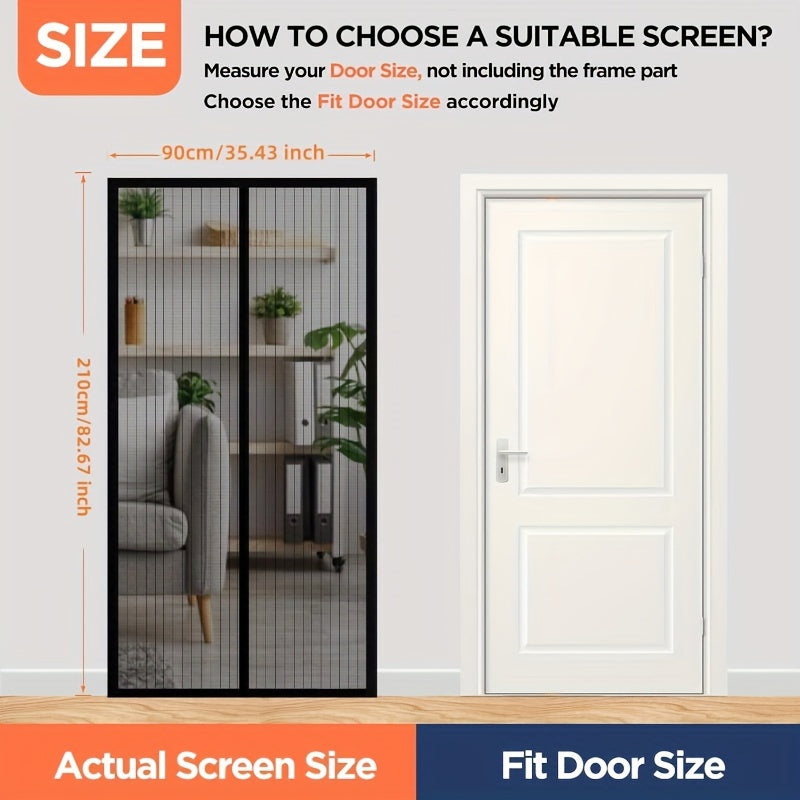 Magnetic Door Curtain for Kitchen and Living Room Insect Screen Mesh