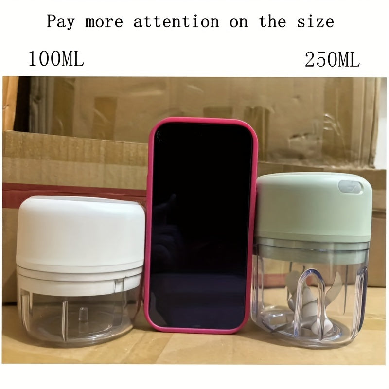 Portable Electric Mini Garlic Chopper 100/250ML Rechargeable Handy Food Chopper