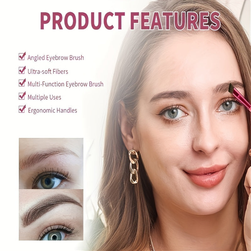 Ayollar uchun ko‘p maqsadli qosh cho‘tqasi, 3D effektli, ergonomik tutqich bilan