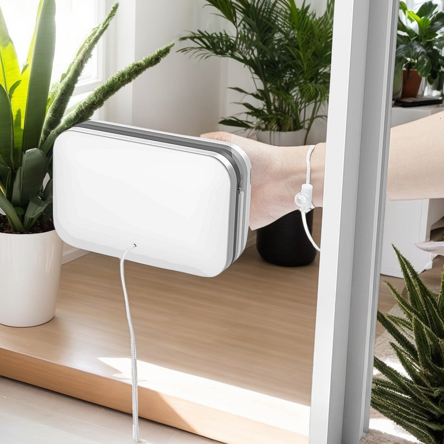 High-Rise Magnetic Window Cleaner Double-Sided Glass Cleaner with Safety Rope