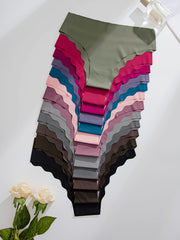 Women's Seamless Hipster Briefs 12 Pack Solid Color Low Waist Panties