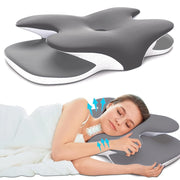 Adjustable Memory Foam Neck Pillow for All Sleeping Positions Grey