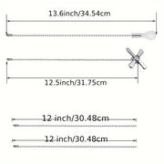 Extra Long Ceiling Fan Pull Chain with Frosted Glass Bulb and Metallic Finish for Standard 3mm Fans